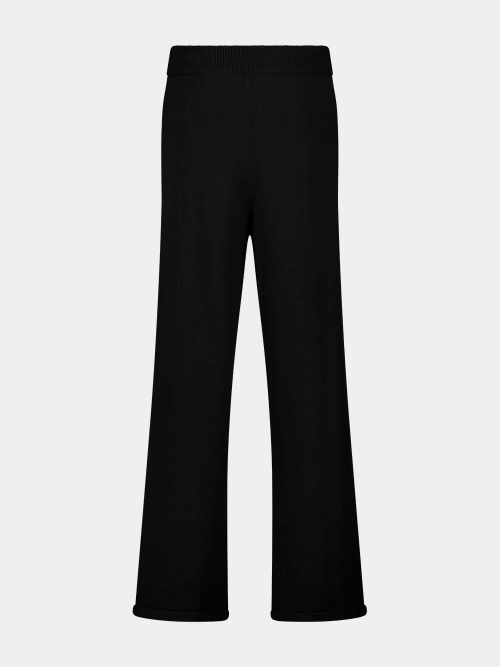Black Palm Intarsia Knit Pants - Image 2