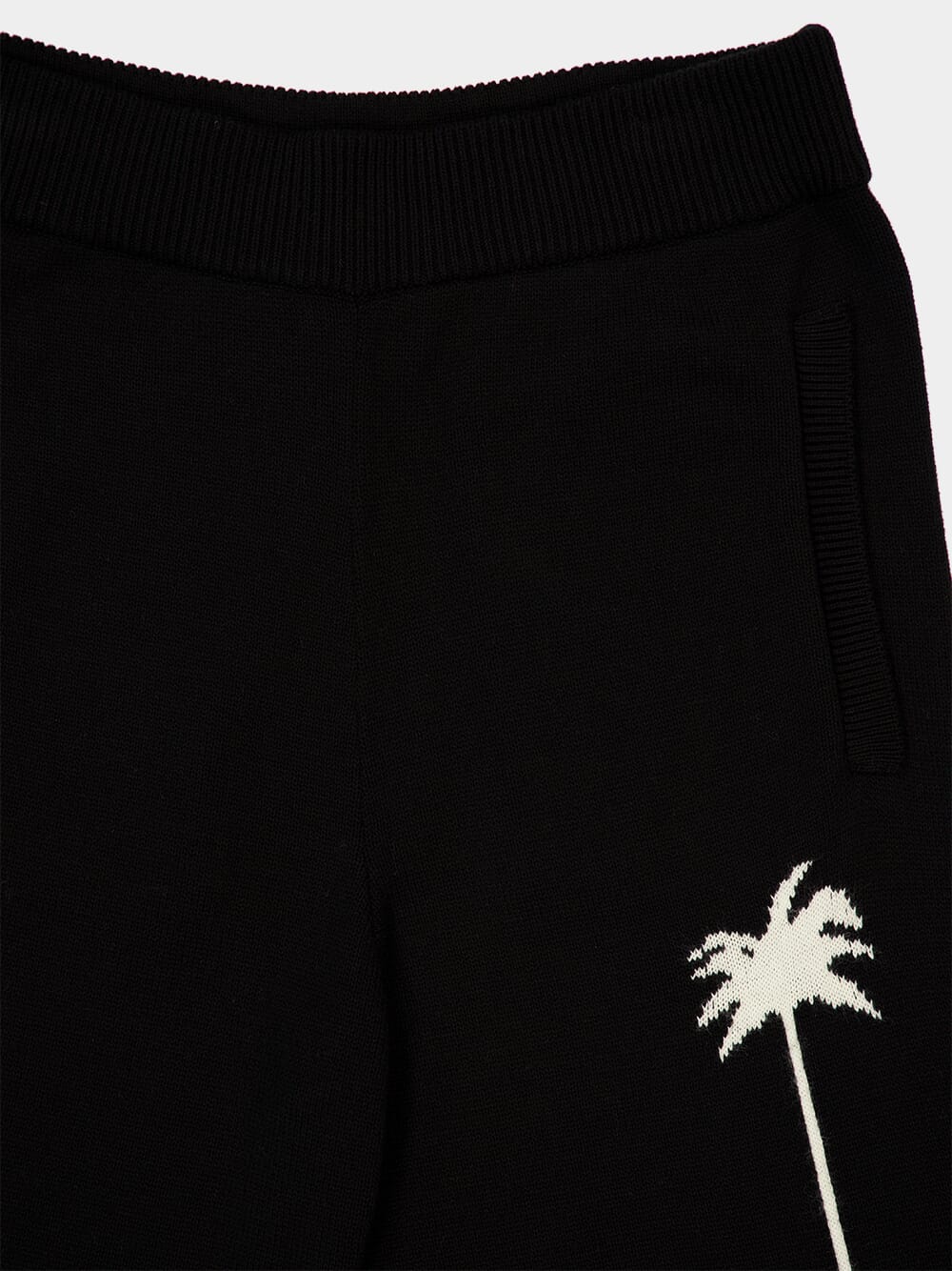 Black Palm Intarsia Knit Pants - Image 3