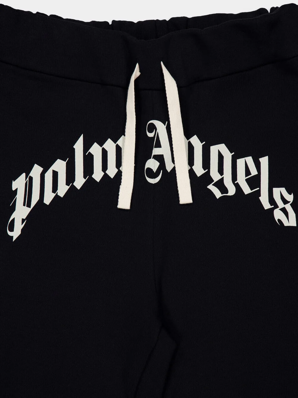 Black Sweat Shorts with Curved Logo - Image 3