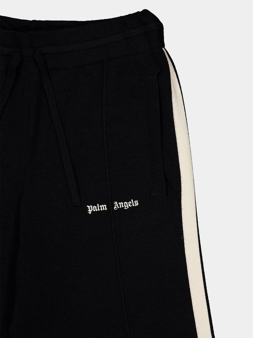 Black Track Pants with Classic Logo Knit Embroidery - Image 3