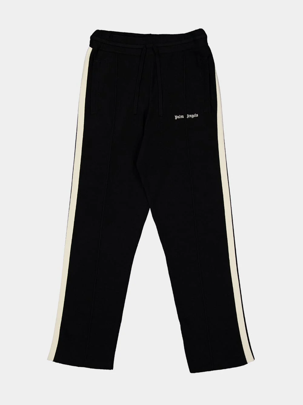 Black Track Pants with Classic Logo Knit Embroidery - Image 4