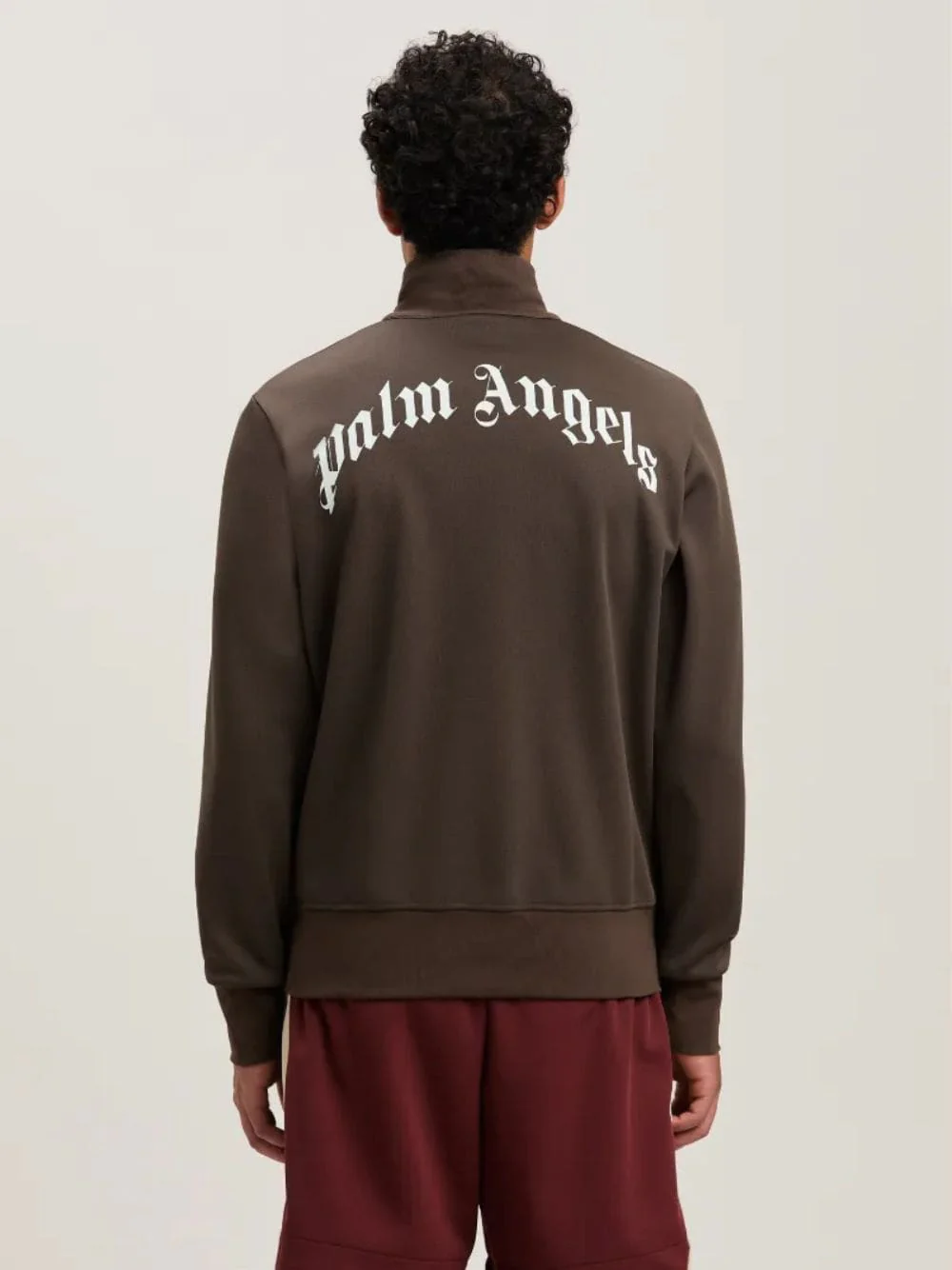 Brown Curved Logo Track Jacket - Image 9