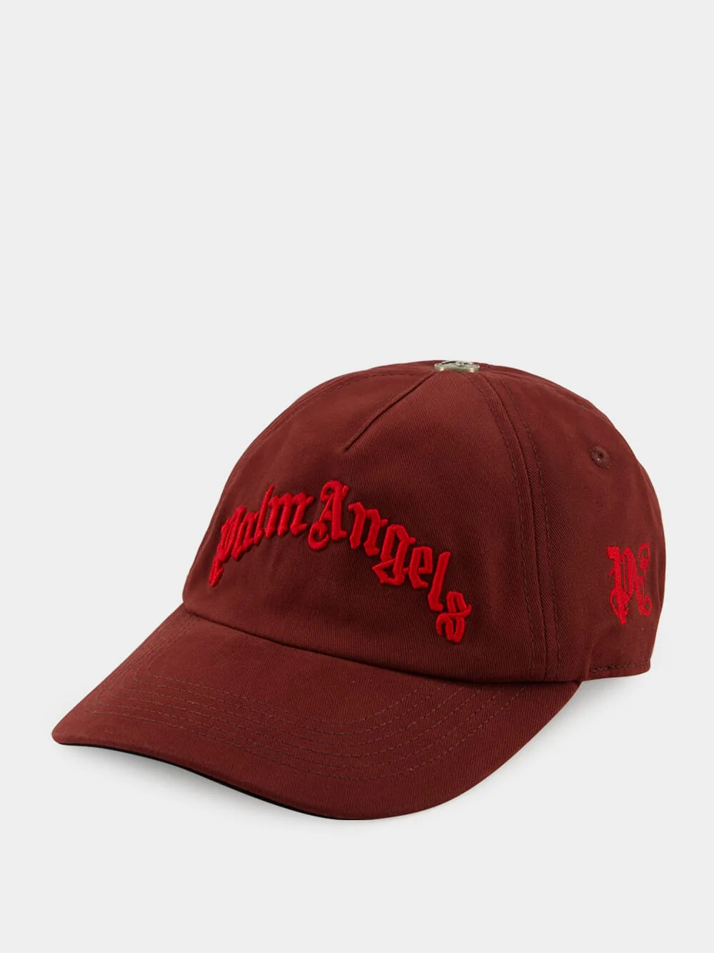 Burgundy Cap with Red Curved Logo Embroidery