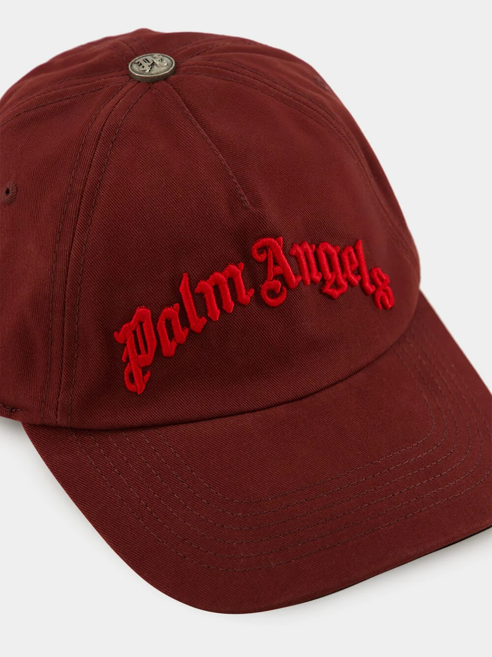 Burgundy Cap with Red Curved Logo Embroidery - Image 3