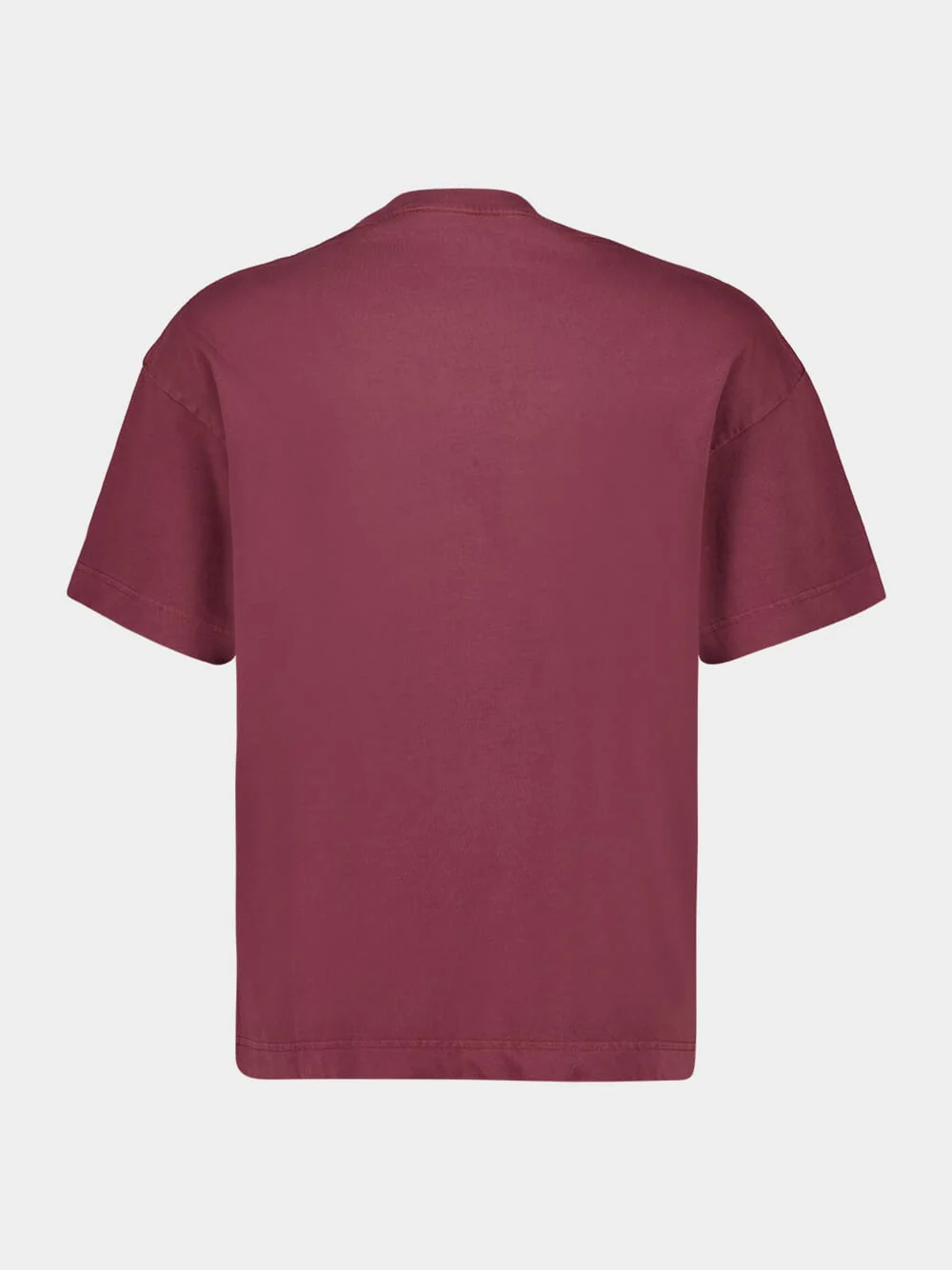 Burgundy Logo T-Shirt with Red Collar Detail - Image 2