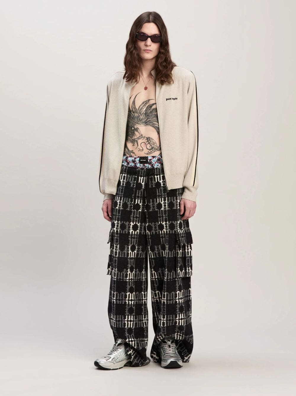 Beige Wool-Cashmere Track Jacket - Image 2