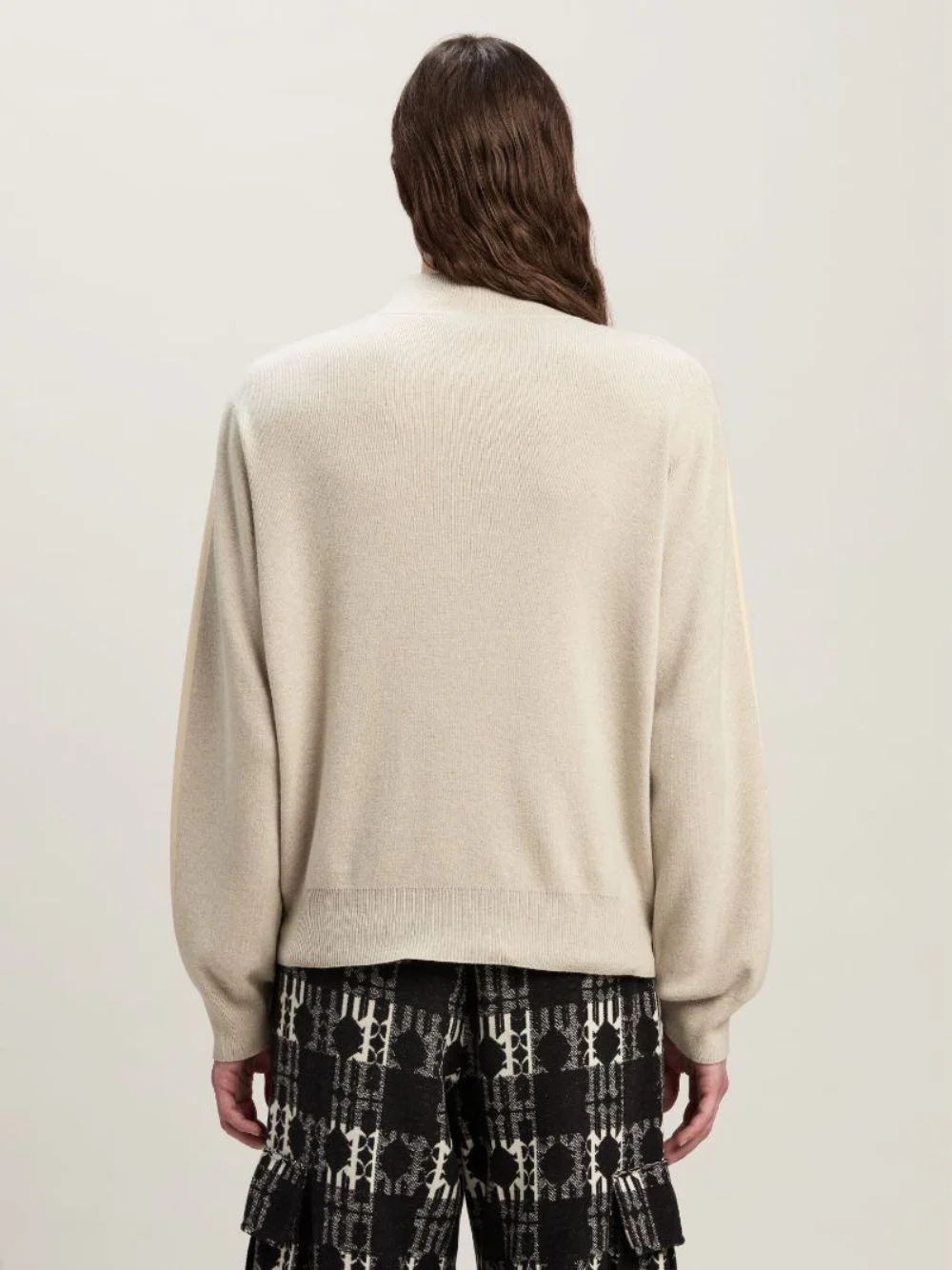 Beige Wool-Cashmere Track Jacket - Image 4