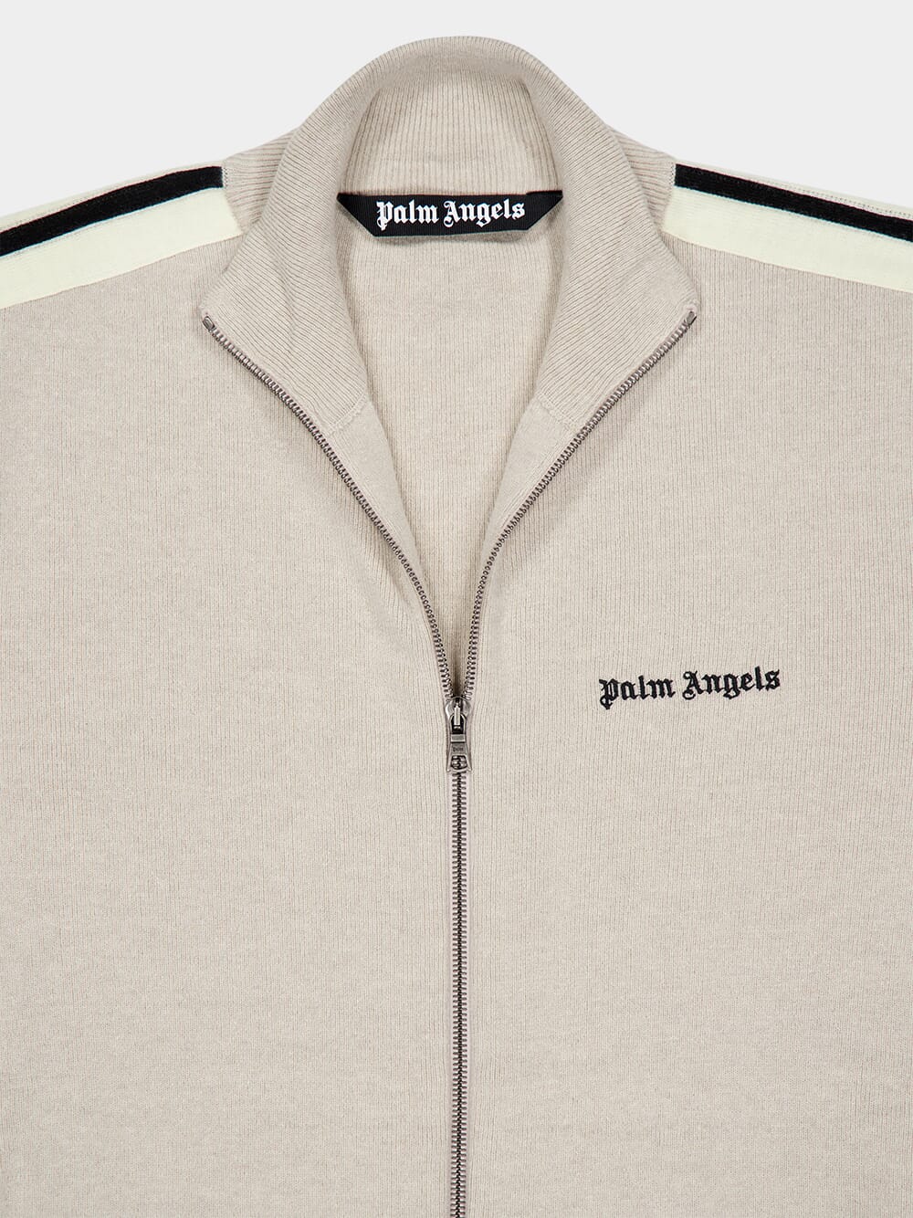Beige Wool-Cashmere Track Jacket - Image 5
