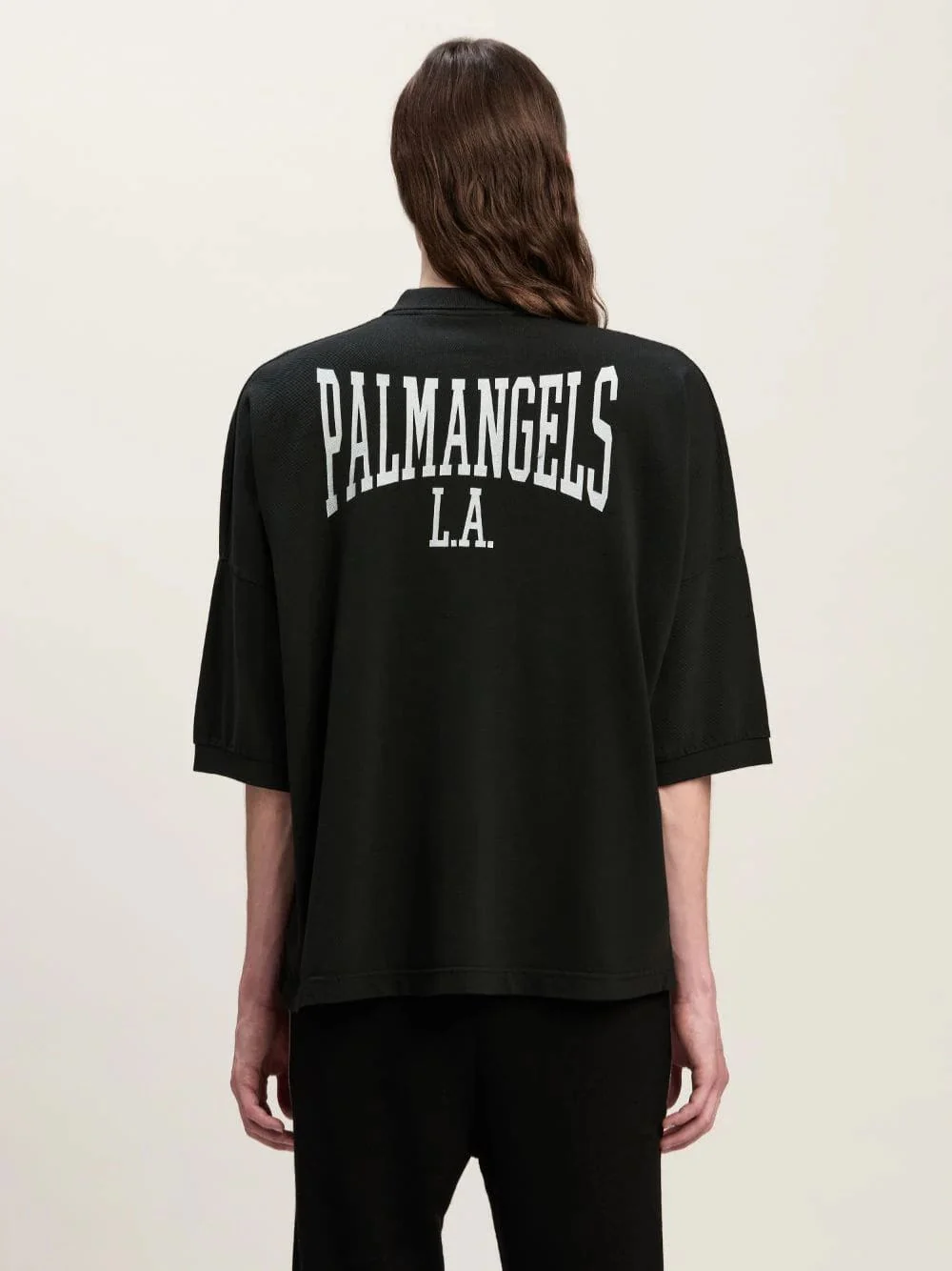 Black College Graphic Polo Shirt - Image 4