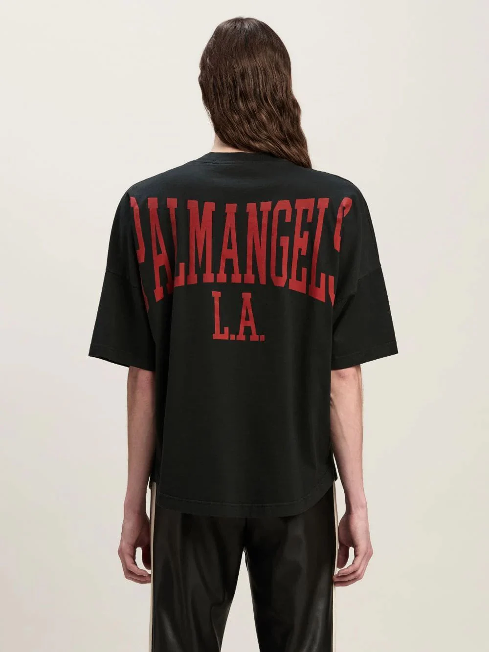 Black College T-Shirt with Logo Print - Image 4
