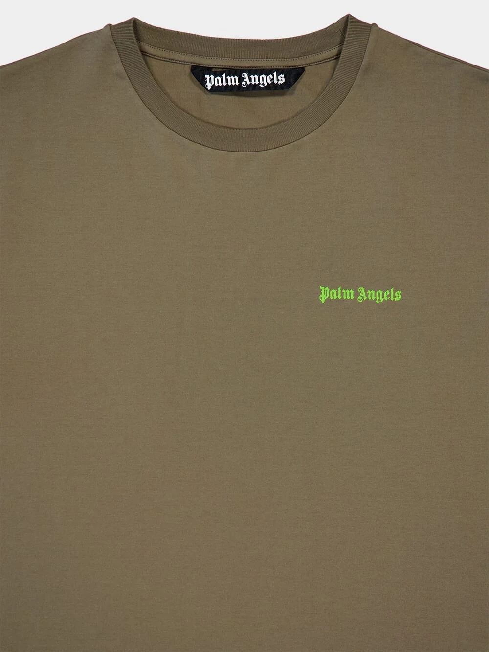 Khaki Embroidered Logo Cotton T-Shirt - Image 3