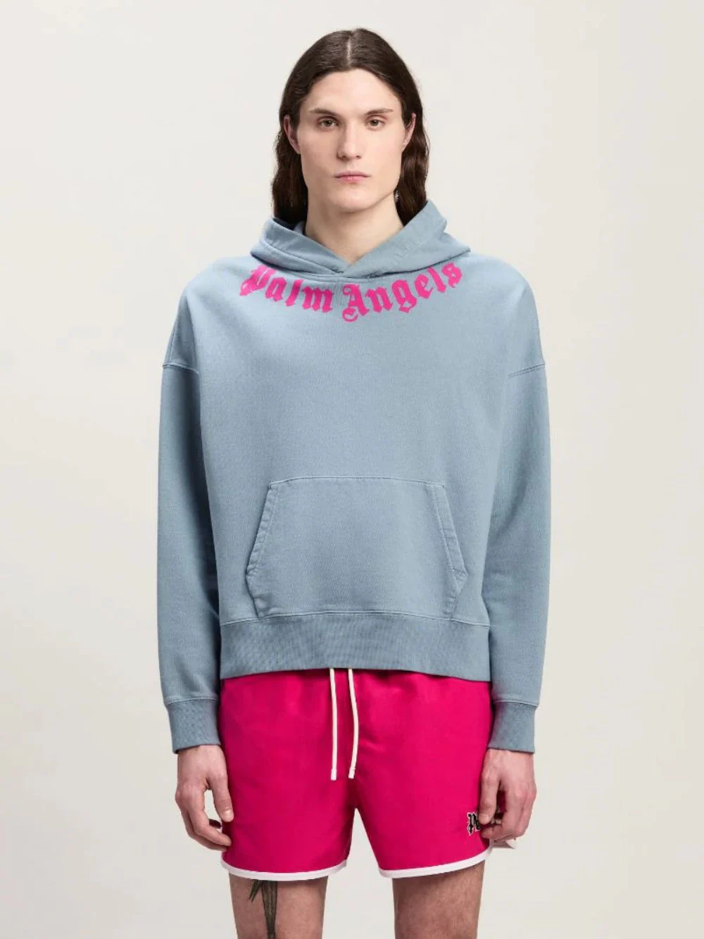 Light Grey Neck Logo Hoodie - Image 2