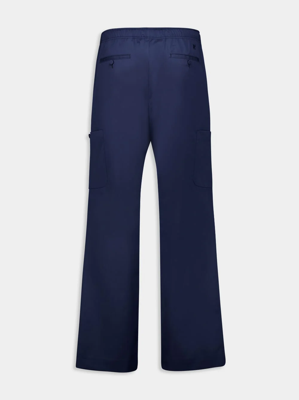 Navy Blue Monogram Loose-Fit Utility Pants - Image 3