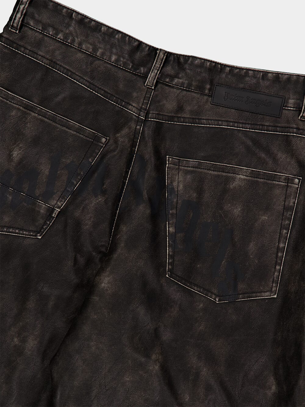 Dark Grey and Black Coated Pants with Logo Detail - Image 4