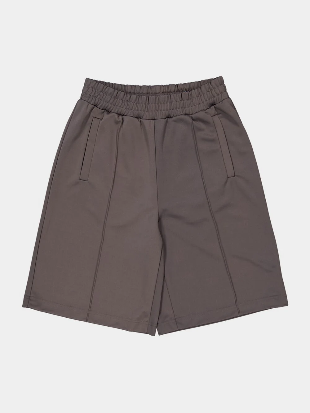 Dark Grey Track Shorts with Back Curved Logo - Image 5