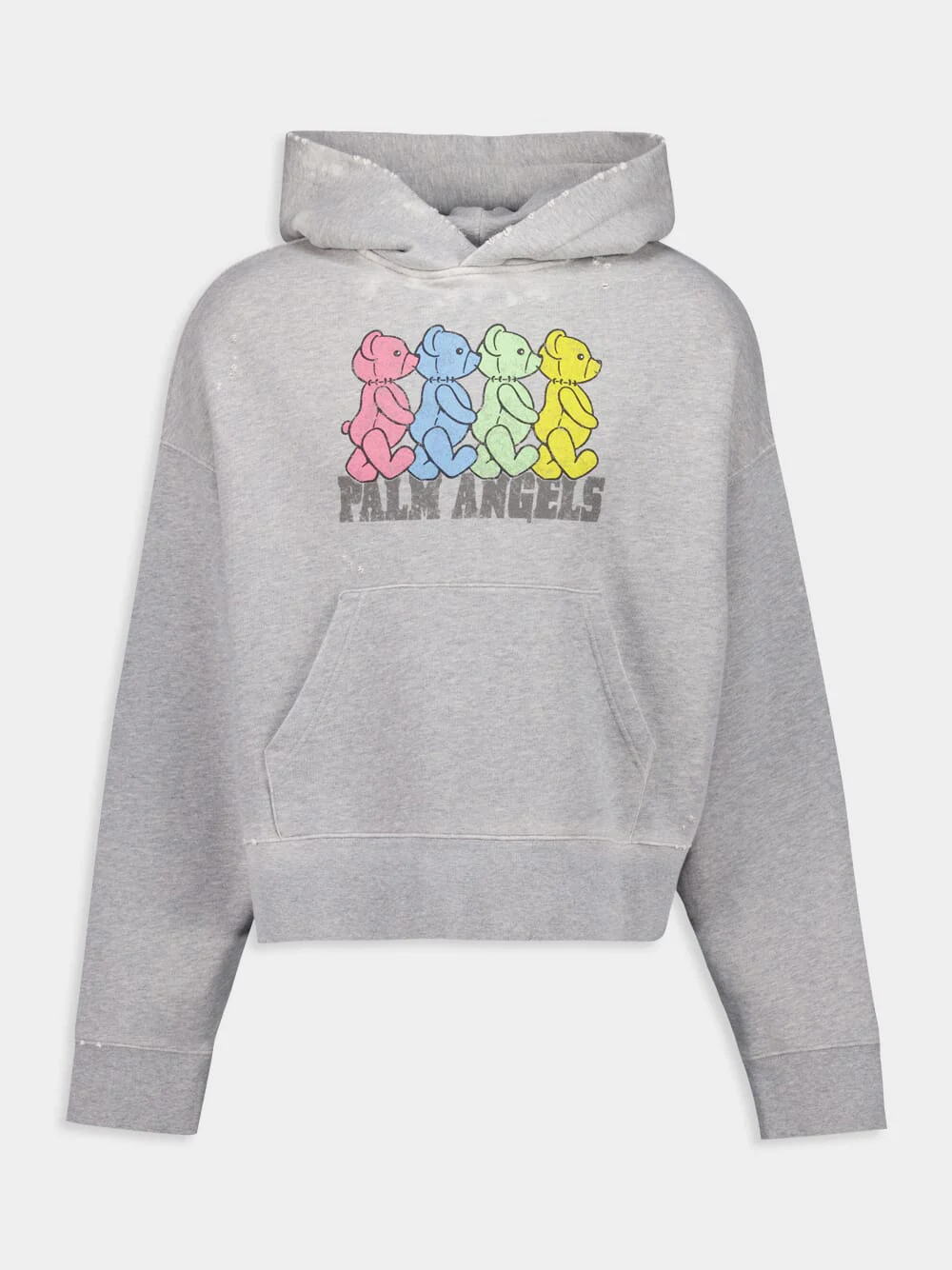 Grey Hooded Sweatshirt with Crossroads Bears Print - Image 2