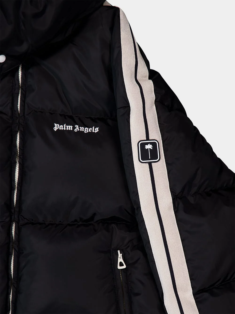 Hooded Nylon Down Track Jacket - Image 4