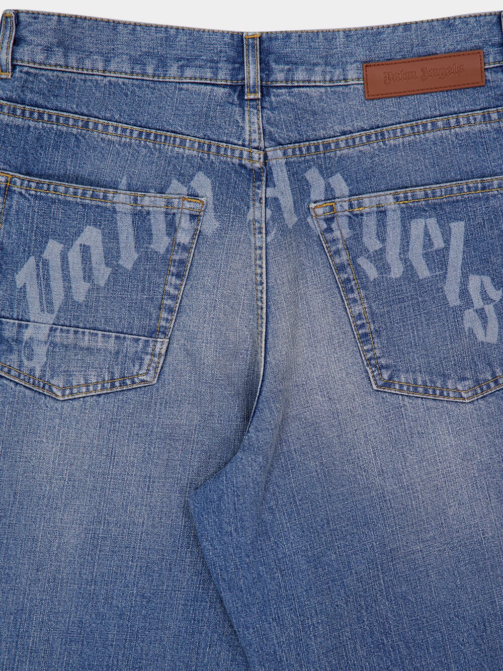 Light Blue Lasered Logo Denim Pants - Image 12