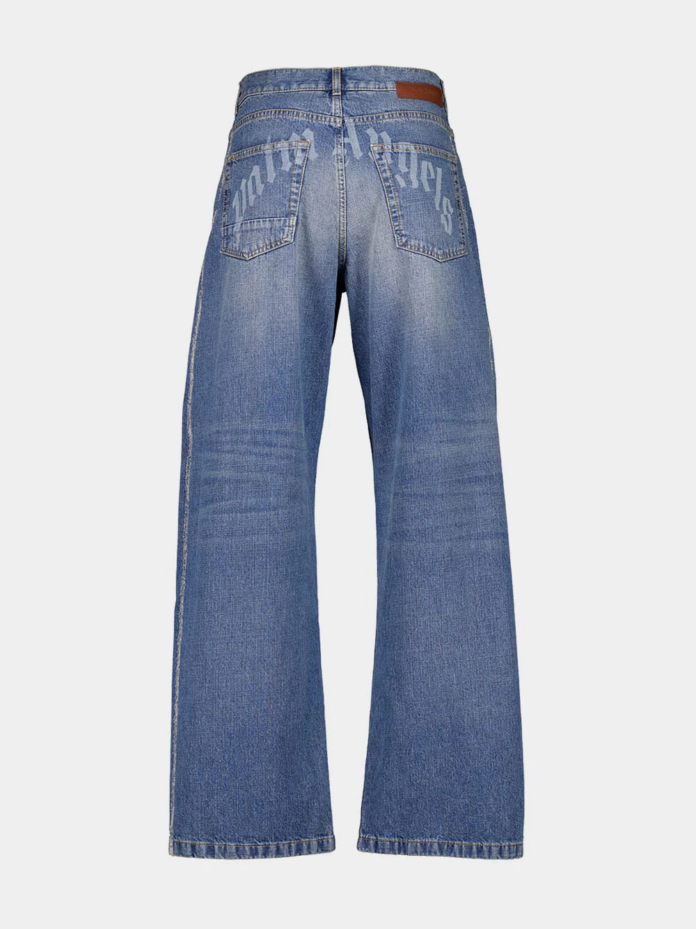 Light Blue Lasered Logo Denim Pants - Image 3