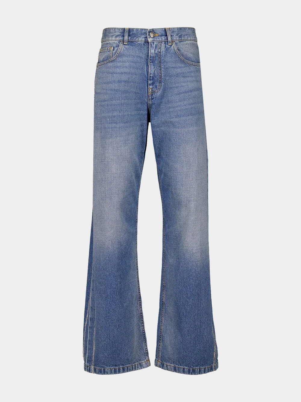 Light Blue Lasered Logo Denim Pants - Image 7