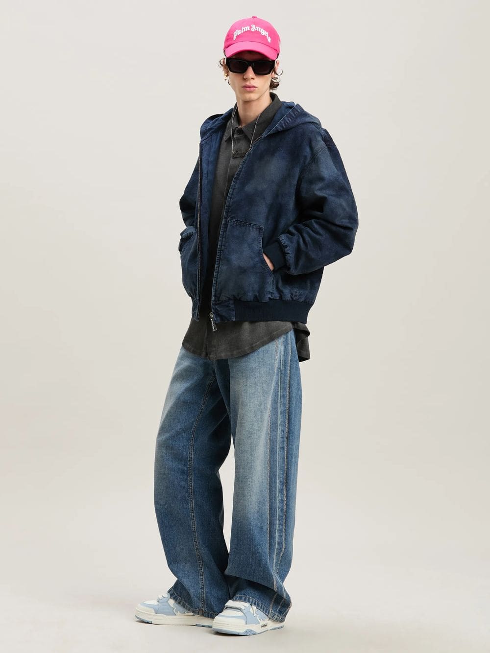 Light Blue Lasered Logo Denim Pants - Image 8