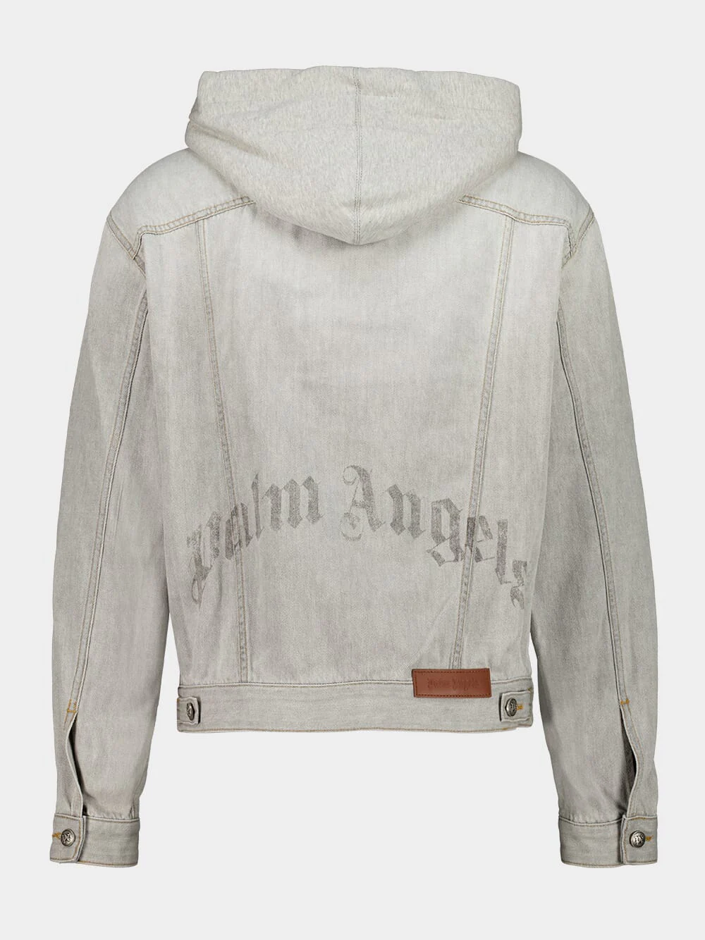 Light Grey Denim Jacket with Hood - Image 2