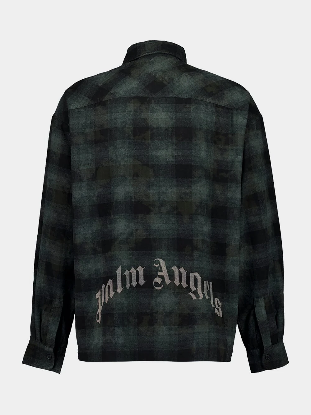 Military Green Curved Logo Check Shirt - Image 12