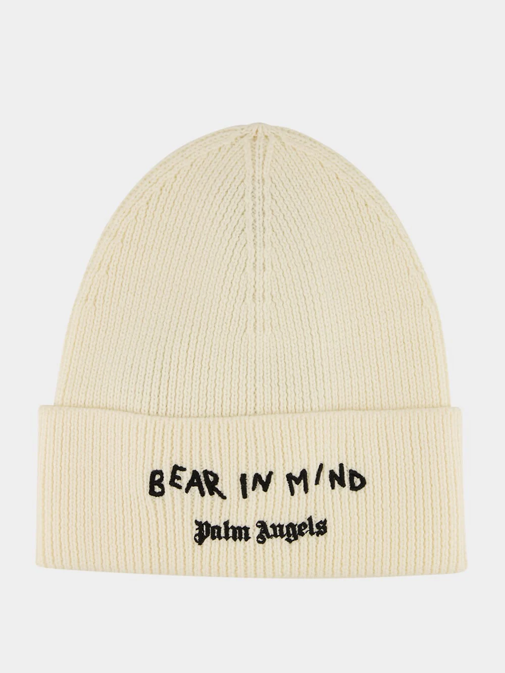 Off-White Beanie with Bear in Mind Embroidery