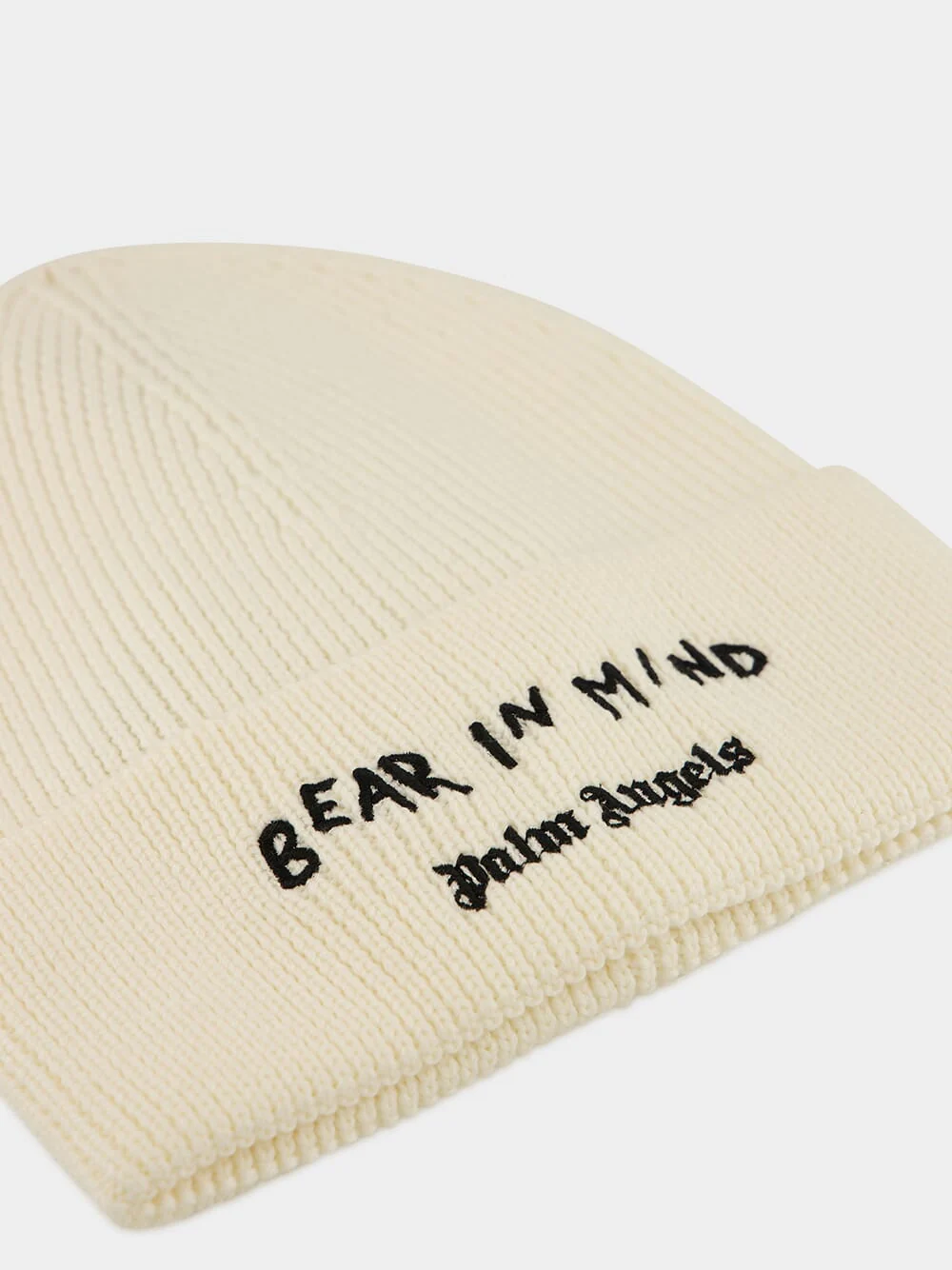 Off-White Beanie with Bear in Mind Embroidery - Image 4