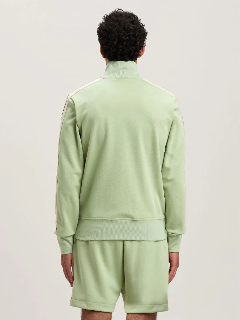 Sage Green Zipped Track Jacket with Logo Embroidery - Image 3