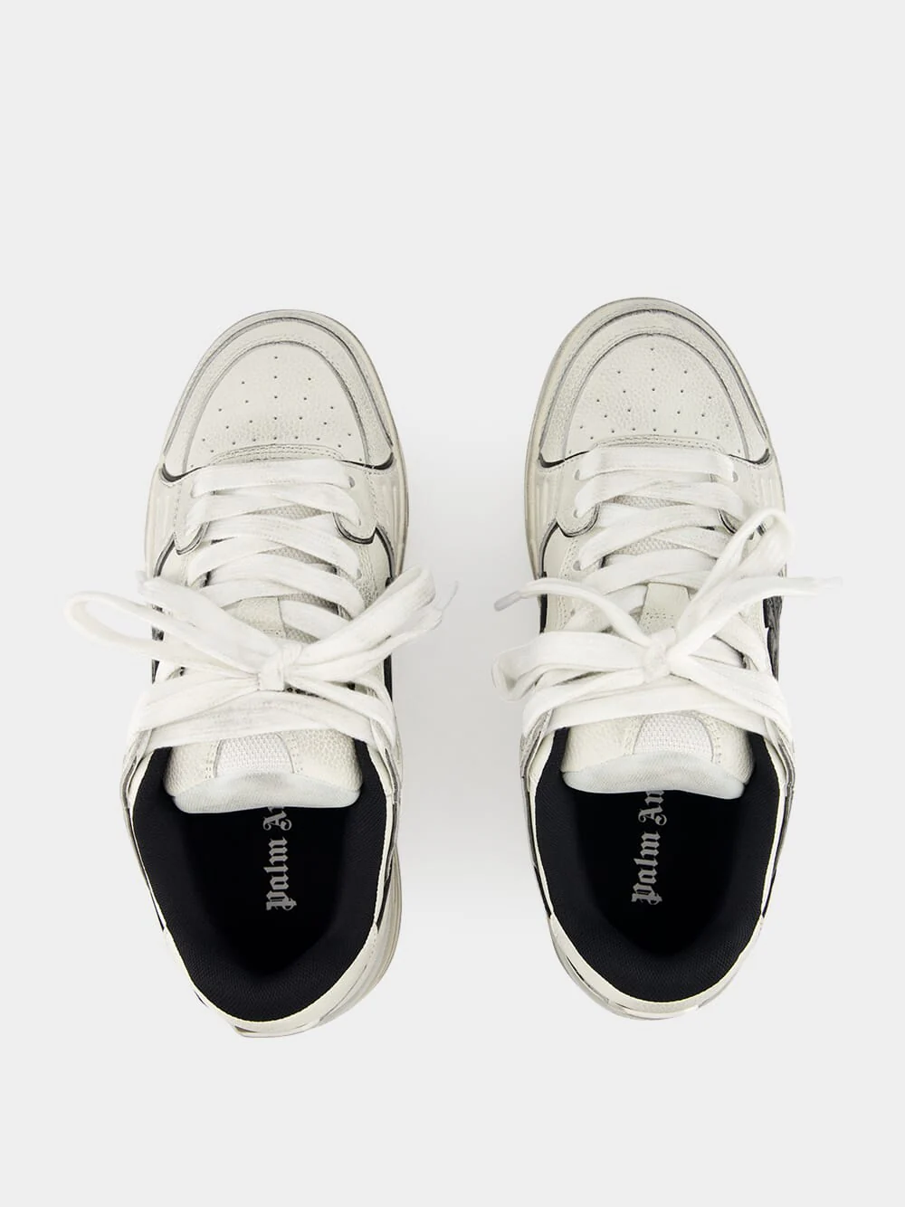 White and Black Venice Worn-Out Sneakers - Image 4