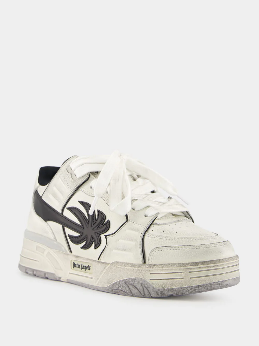White and Black Venice Worn-Out Sneakers - Image 9