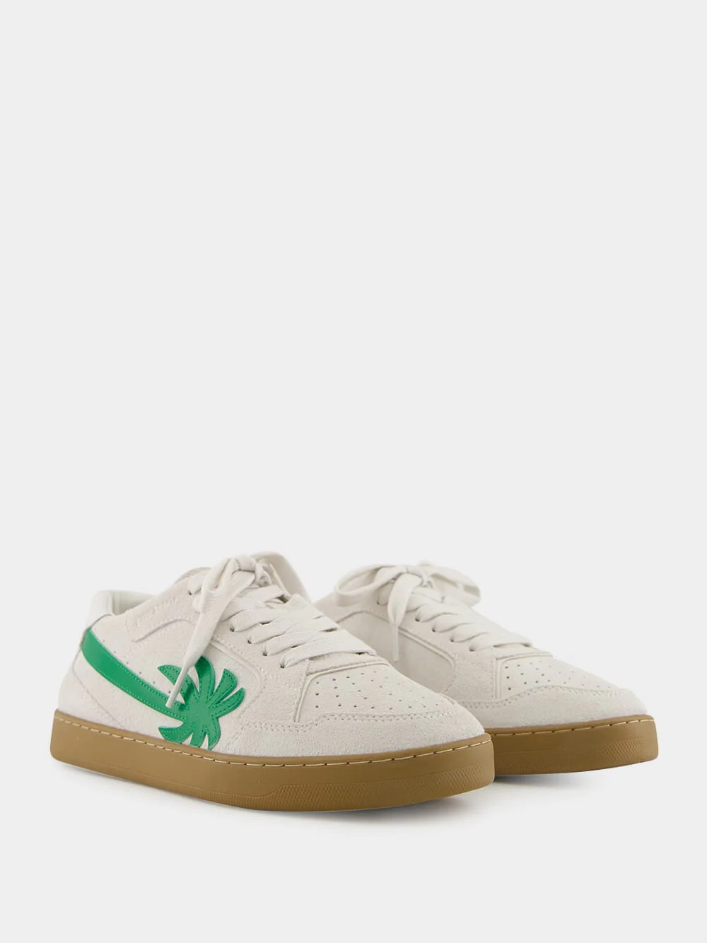 White and Green New Palm 1 Suede Sneakers - Image 3