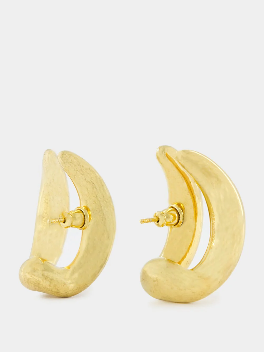 Double Moon Gold Hoops - Image 2