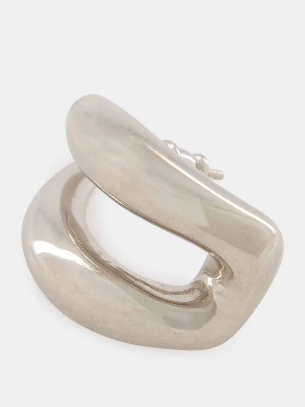 Double Moon Silver Hoops - Image 3
