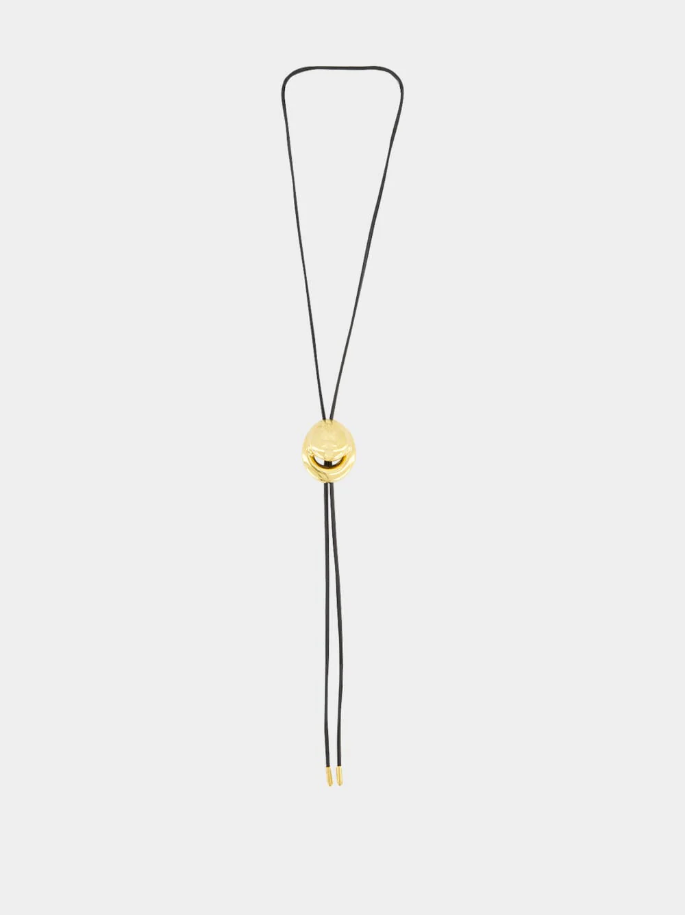 Gold Blow Up Cord Bolo Tie Necklace