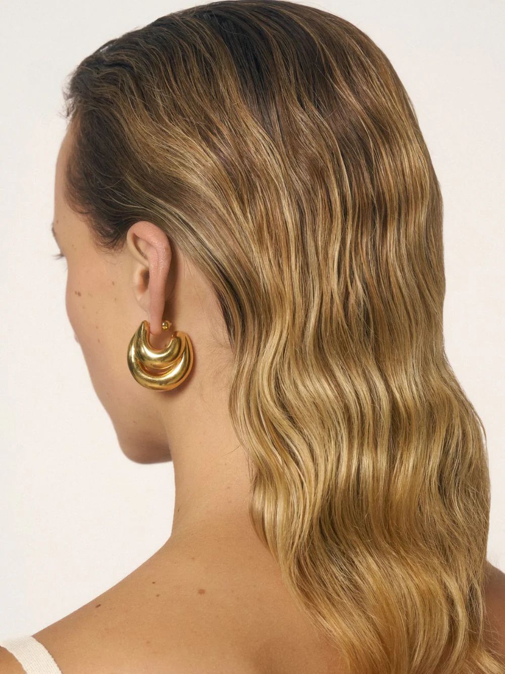 Gold Double Blow Up Earrings - Image 2
