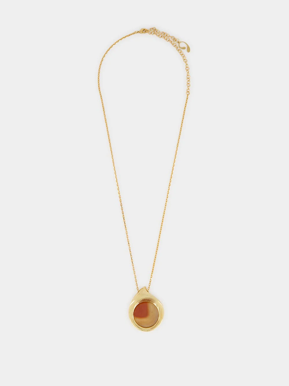 Gold Dusk Red Agate Pendant