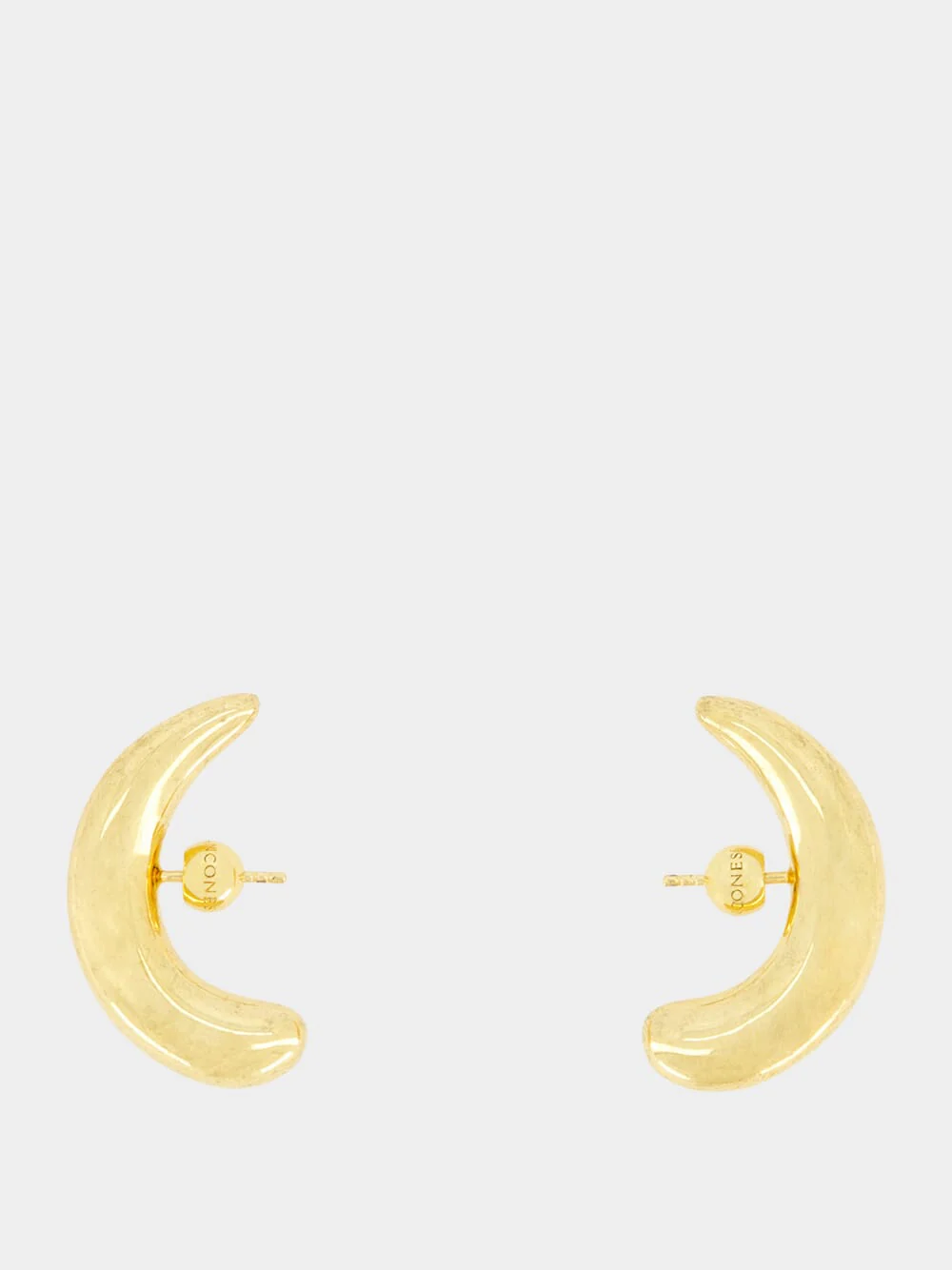 Gold Half Moon Hoop Earrings - Image 2