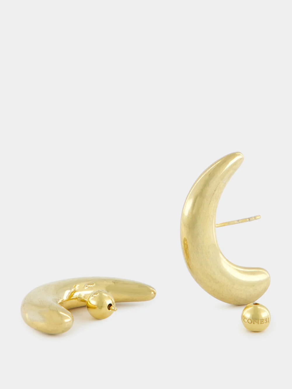 Gold Half Moon Hoops - Image 2