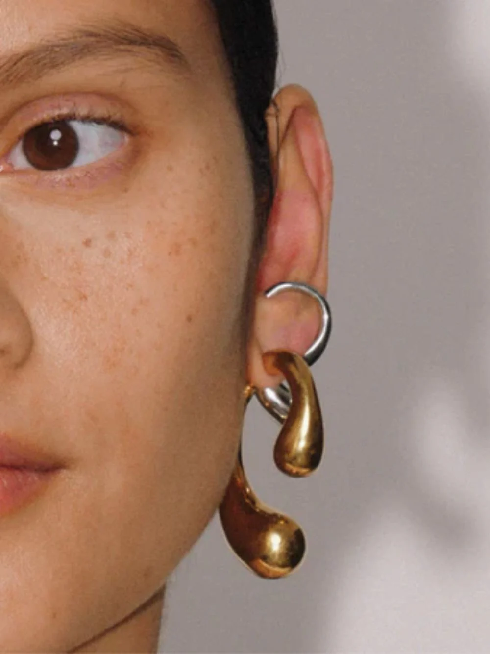 Gold P Earrings - Image 3