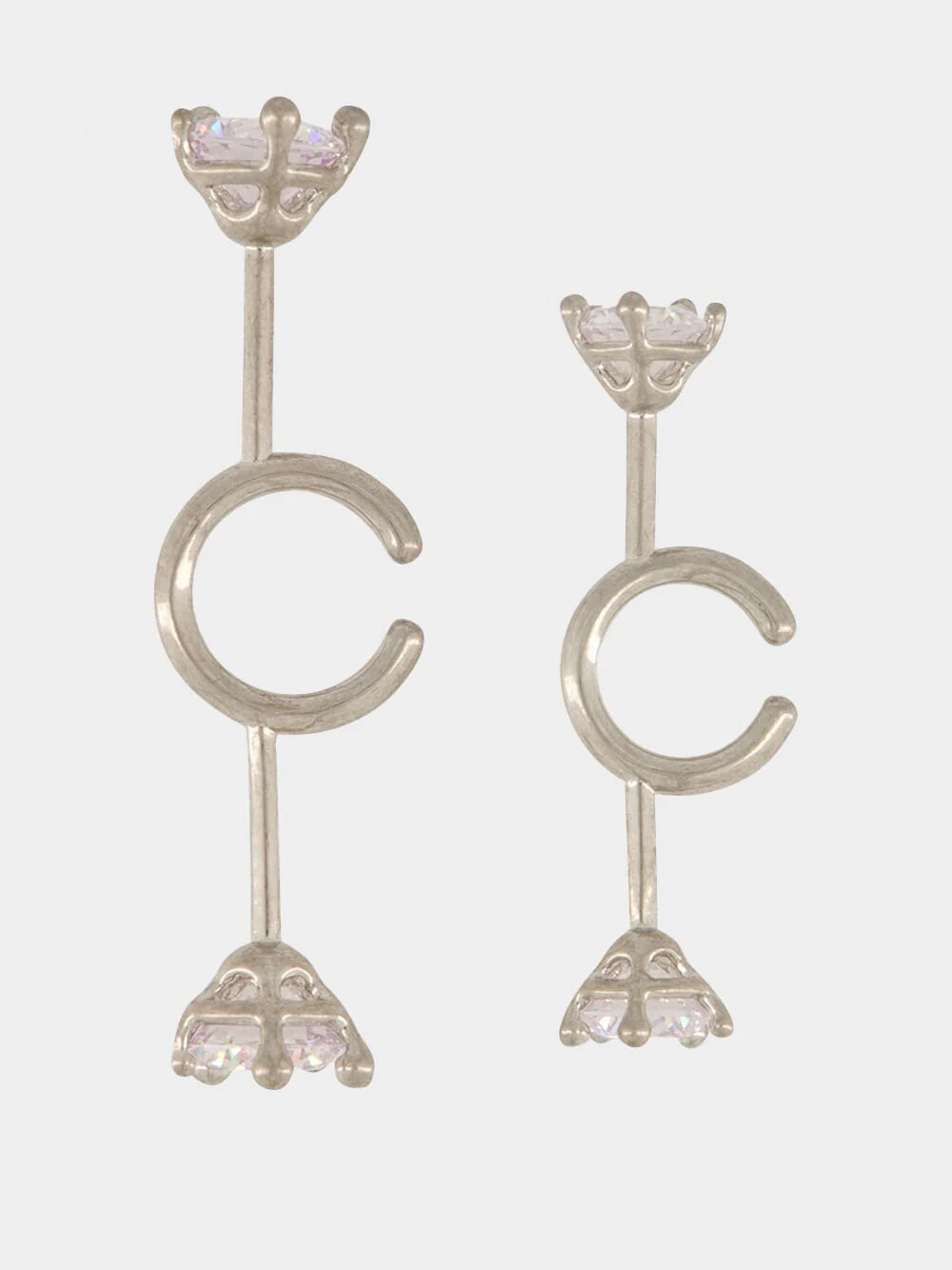 Silver Diamanti Spina Ear Cuffs