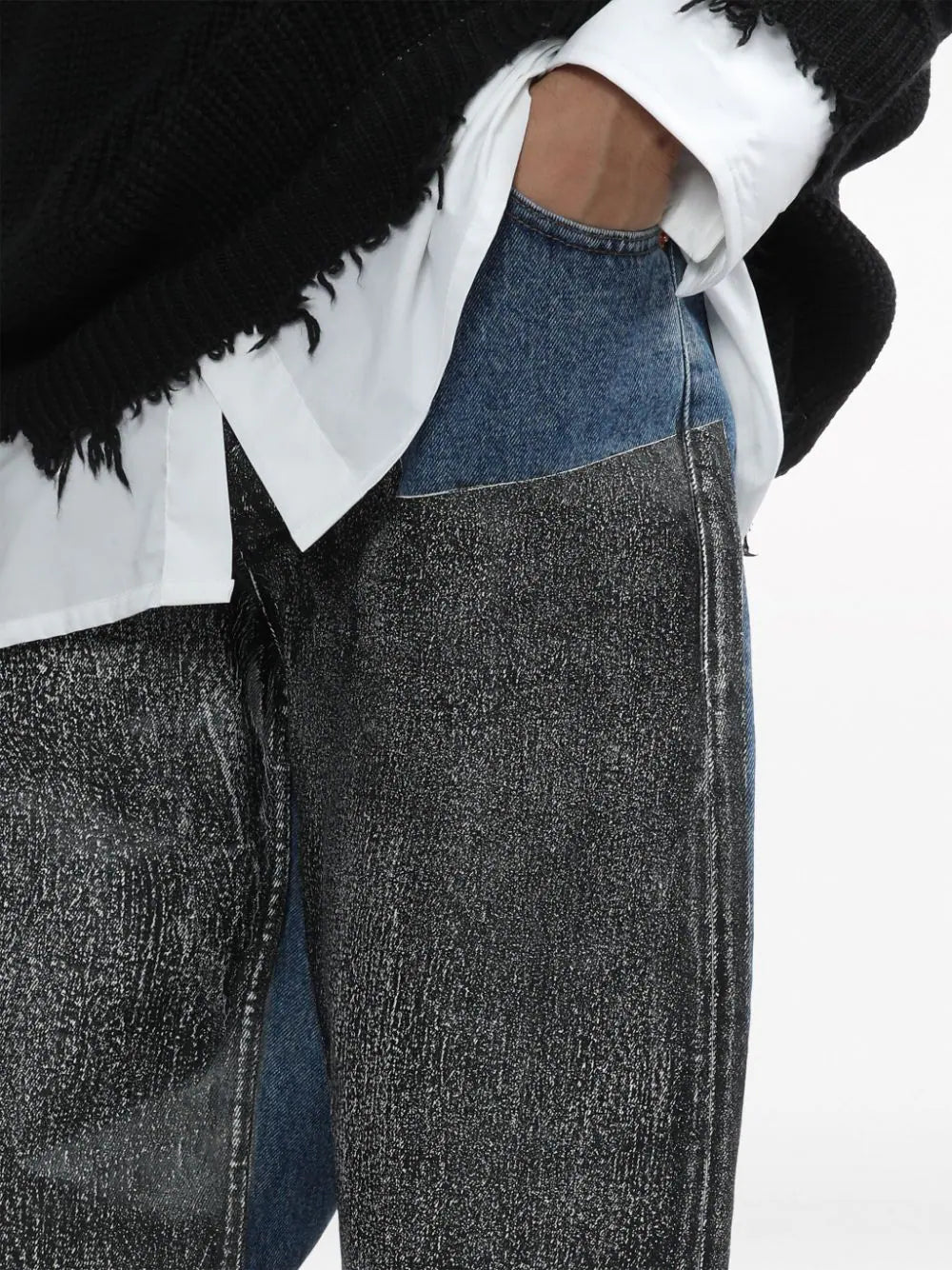 Panelled Mid-Rise Cotton Jeans - Image 5