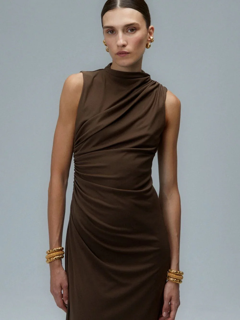 Cassandra 18k Gold-Plated Textured Bracelet - Image 4