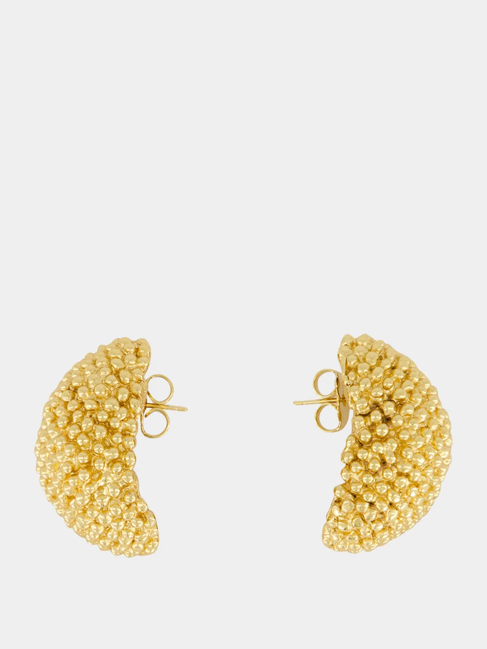 Dafne 18K Gold Textured Earrings - Image 3