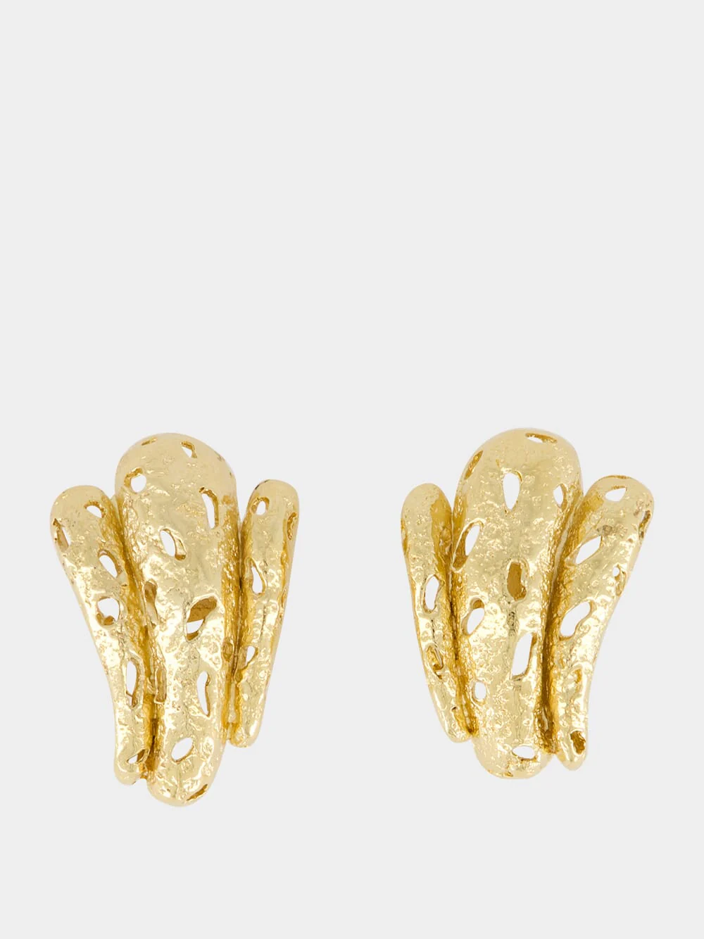 Gold Lis 18k Gold-Plated Textured Earrings