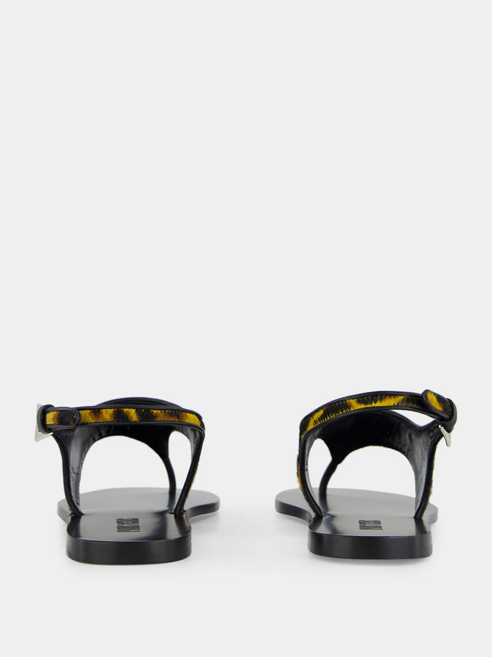 Amalfi Flat Sandals in Mustard Leopard Print - Image 5