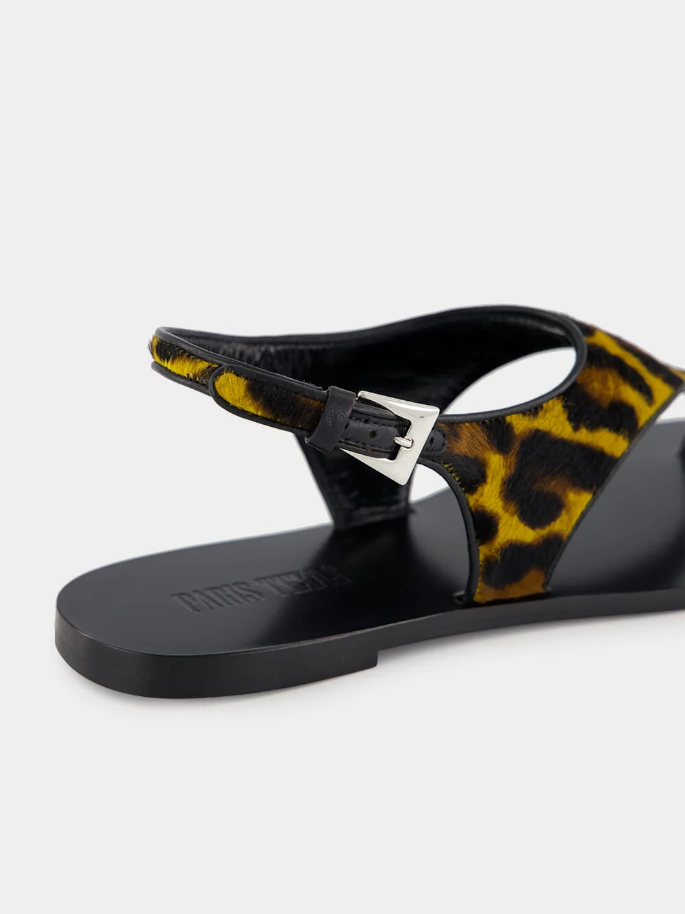 Amalfi Flat Sandals in Mustard Leopard Print - Image 7