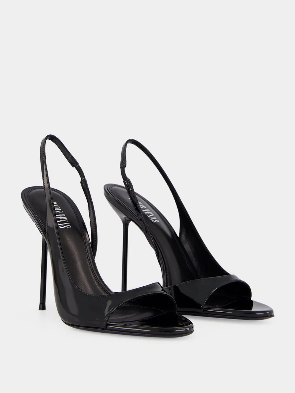 Black Leather Lidia Slingback Sandals - Image 3