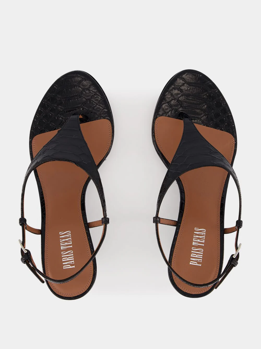 Black Leather Nina Thong 50 Sandals - Image 4